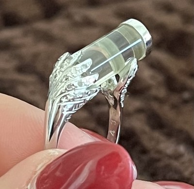 Elise Adoree Ring Gelbquarz & Diamant, St. Silber platiniert, Gr. 7