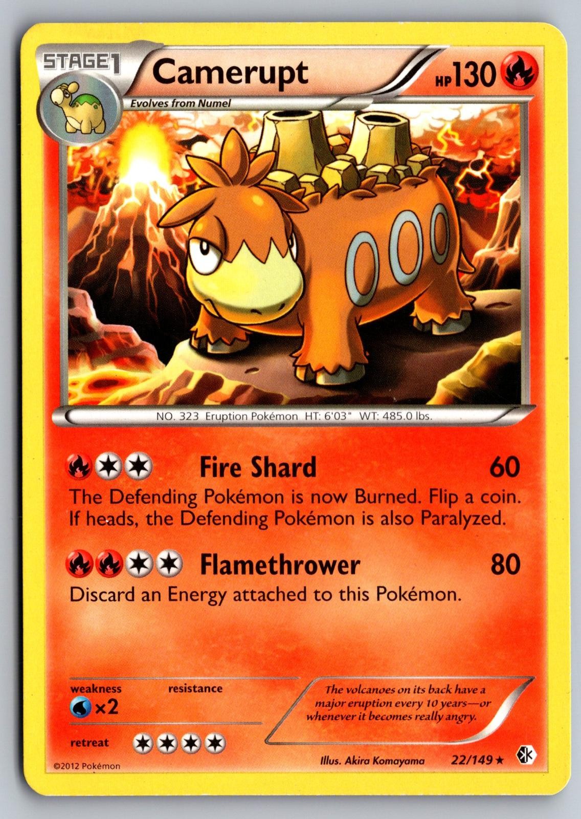 Camerupt 22/149 Rare Boundaries Crossed Pokemon Moderately Played