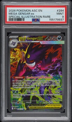2026 POKEMON ASCENDED HEROES SPECIAL ILLUSTRATION RARE #284 MEGA GENGAR EX PSA 9