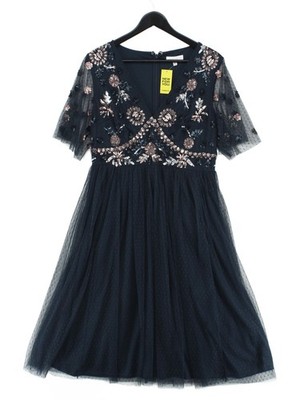 Maya Deluxe Pullover Midikleid UK14 in Blau