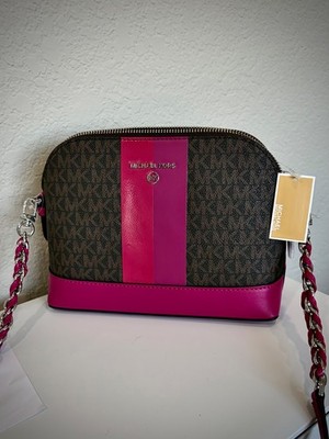 New Michael Kors Crossbody Bag, Deep Fuchsia, Jet Set Charm