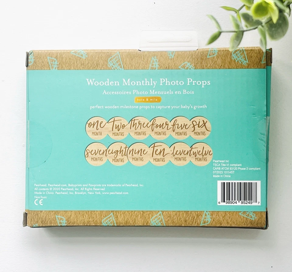 Discos de madera marcadores mensuales de hitos para bebé Kate & Milo, nuevos con etiquetas Foto 2 de 4