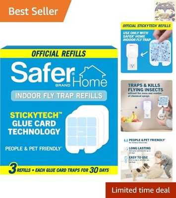 3 Pack of SH503 StickyTech Indoor Fly Trap Glue Cards - Bug Control Solution