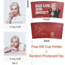 Stray Kids Felix x Gong Cha Happy Card Set 2pcs  Cup Holder 1 Random Poca 1