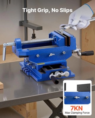 Cross Slide Drill Press Vise, 4 Inch Jaw Width, 2 Way X-Y Axis Bench Vise, 3.5