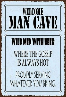 Holzschild 30x20 cm welcome man cave wild men with Beer Deko Geschenk Holz Schil