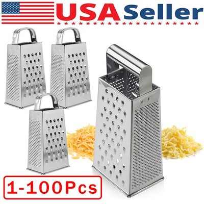 Kitchen Stainless Steel 4-Sided Box Food Grater Vegetable Cheese Slicer Shredder