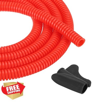 MECCANIXITY 1/4'' 20ft wire loom tubing Red