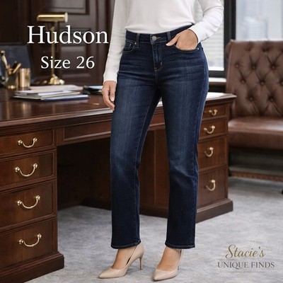 Hudson Dark Wash Straight Leg Jeans Size 26 Women Stretch