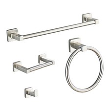 Brushed Nickel Bathroom Hardware Set 4 Pieces,Towel Bar Set Stainless Steel W...