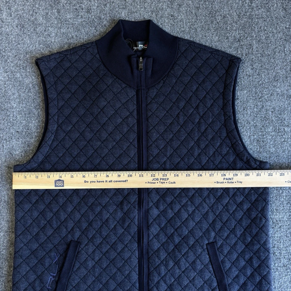 RLX Ralph Lauren Men’s Quilted Full Zip Golf Vest Navy Blue Size L $298 NWT - Image 3 of 4