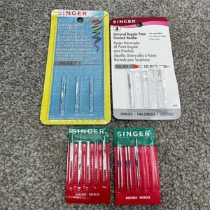 Lot Of 17 Singer Premium Overlock Needles Sizes 90/14 & 80/20