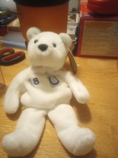 1999 Salvinos Bammers Peyton Manning Colts 18 White Beanie Baby Bear Rare