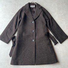 Margaret Howell Wool Belted Coat M Dark Brown Classic Used from Japan owned 2F
