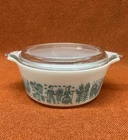 VTG Pyrex Turquoise Amish Butterprint #472 1 1/2 Pt. Covered Casserole Dish