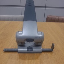Leitz Heavy Duty Hole Punch Silver 65 Sheet with Paper Alignment Guide 