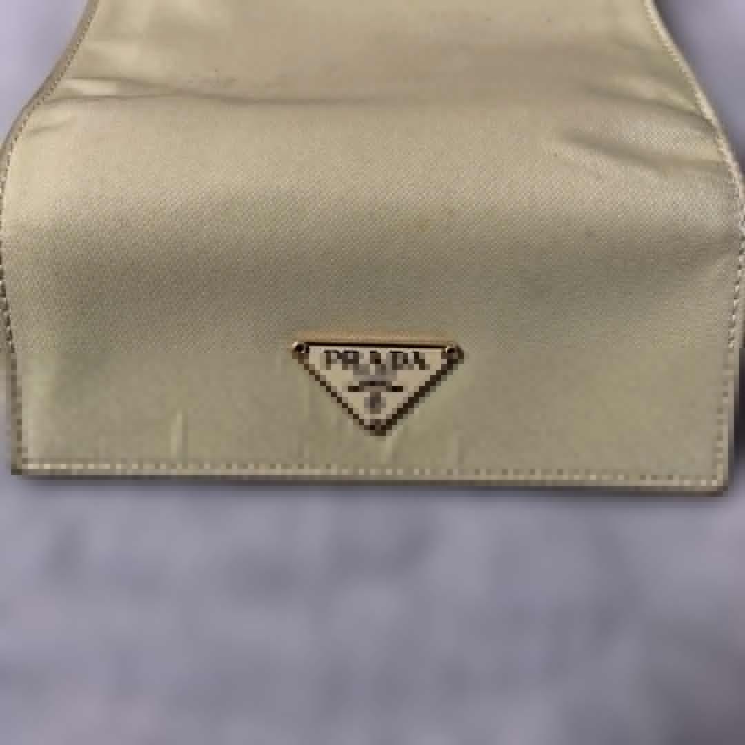 PRADA Tessuto Nylon Trifold Wallet Gold Tone Triangle Logo Italy 5.1x4.1x0.8" thumbnail 18