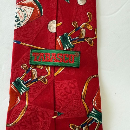 Corbata roja con palo de botella con temática de golf Tabasco hecha en EE. UU. - Imagen 3 de 5