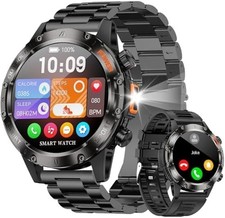Military Smart Watch for Men (Call Receive/Dial) Rugged Tactical Fitness Tracker