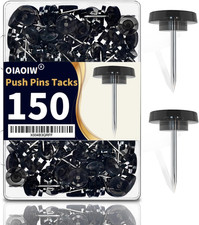 New 150 PCS Flat Black Push Pins Thumbtacks for Walls Fast Shipping