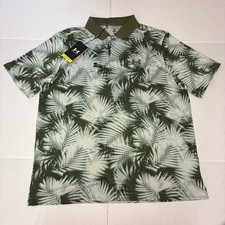 Under Armour Men s Matchplay Golf Polo Shirt Size Large Green Palm Print NWT