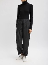 Tibi  Crispy Nylon Wilt Pull On Jogger Pants Black XS