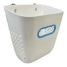 Bath Scoop and Storage Organizer for Kids Bath Toys - White and Blue - 22cm x 13