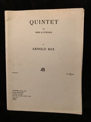 ARNOLD BAX Quintet for Oboe & Strings - CHAPPELL & CO. London - SCORE & PARTS