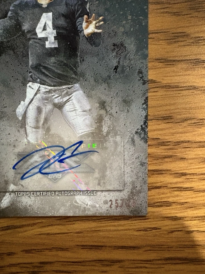 2014 Topps Fire - Derek Carr #154 RC, AUTOMÁTICO 25/25 - Imagem 4 de 4