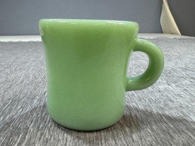 Vintage Fire King Jadeite Coffee Mug D Handle Green Milk Glass 1950s MCM USA