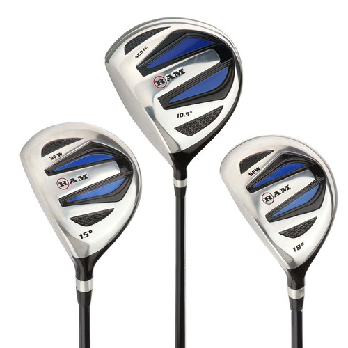 OPEN BOX Ram Golf EZ3 Wood Set, Graphite Driver, 3 & 5 Wood Lefty, w/ Headcovers - Picture 1 of 4