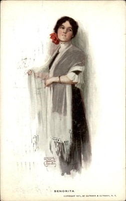 Beautiful Woman Artist Bessie Pease Gutmann Vintage Postcard