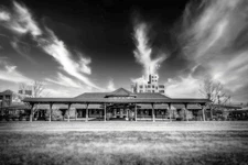 Fine Art Photography, 8x12 B&W print, Train Station, Hastings, Nebraska