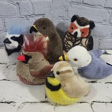 Wild Republic Audubon Society Birds Lot 6 Blue Jay Hawk Owl Cardinal - No Sounds