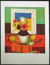 Rene Couturier "Still Life"  Signed Artwork Lithograph Unframed Print
