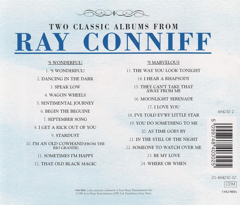 Ray Conniff S' Wonderful!/S' Marvelous (CD) Album (UK IMPORT) - Image 2 of 2