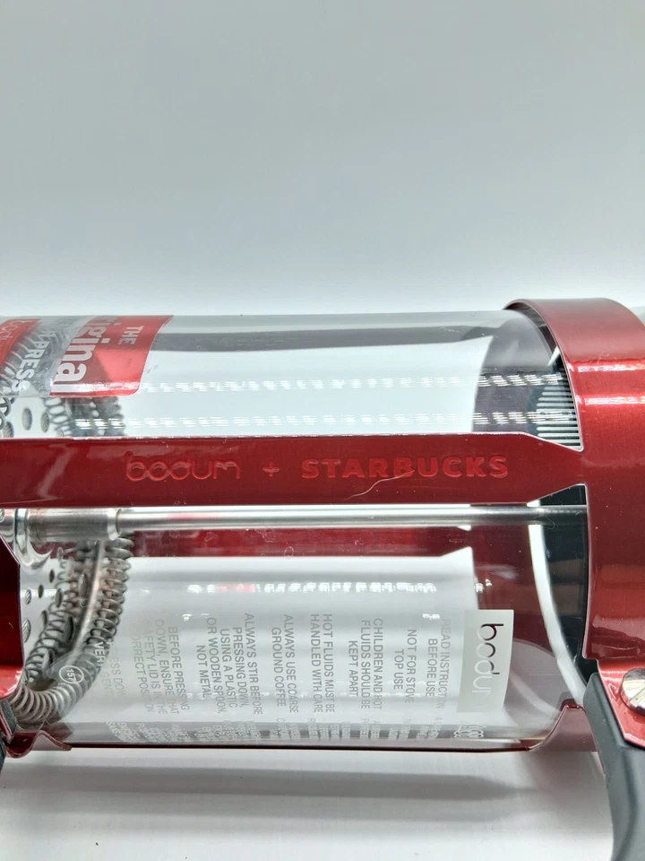 Prensa francesa Starbucks Bodum roja con mango negro Foto 4 de 4