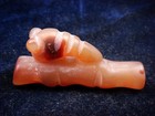 Old Nephrite Jade Stone Carved HongShan Culture Ancient Bug On Branch #11202507 — photo 1