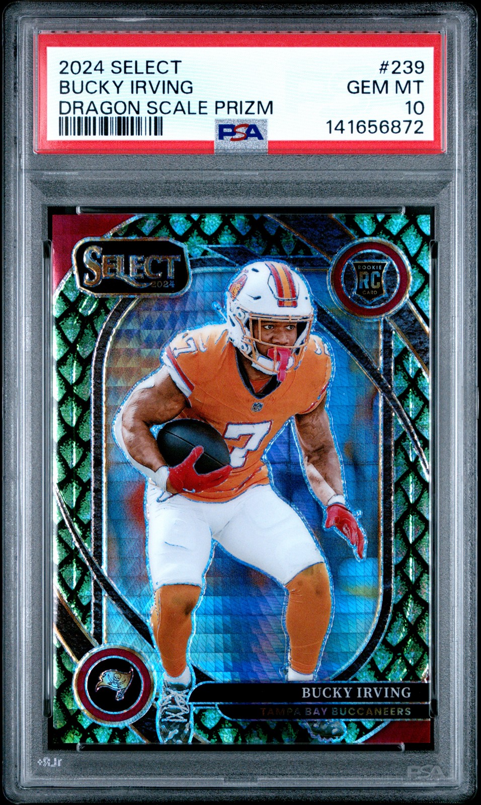 2024 PANINI SELECT DRAGON SCALE PRIZM #239 BUCKY IRVING 38/81 PSA 10