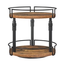Lazy Susan Organizer Spice Rack, 2-Tier Height Adjustable Rotating Spice Orga...