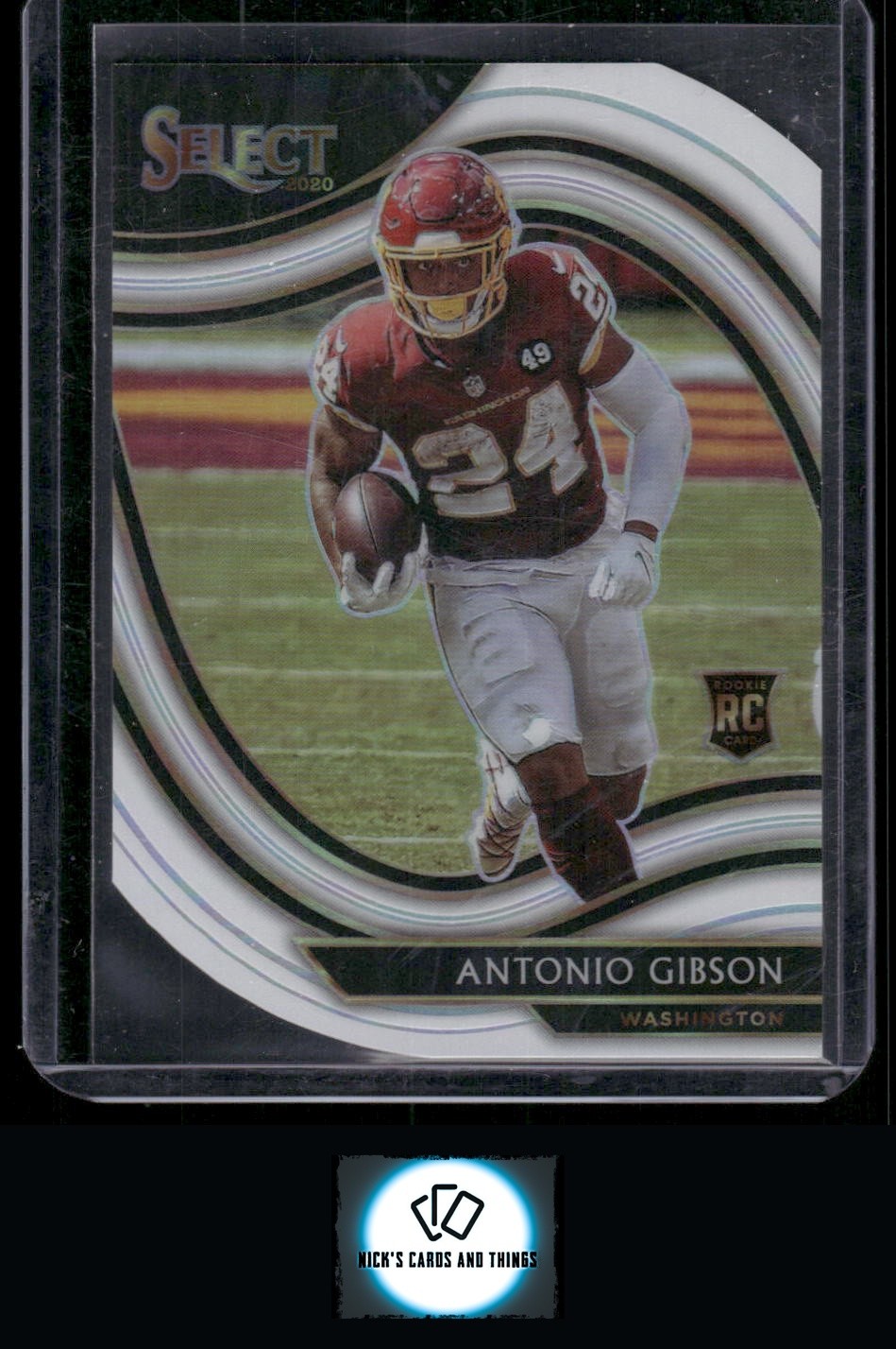 2020 Panini Select #372 Antonio Gibson White Prizm Die Cut