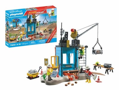 PLAYMOBIL Action Heroes Promo Pack 71650 Baustelle, mit DREI Figuren, bewegliche