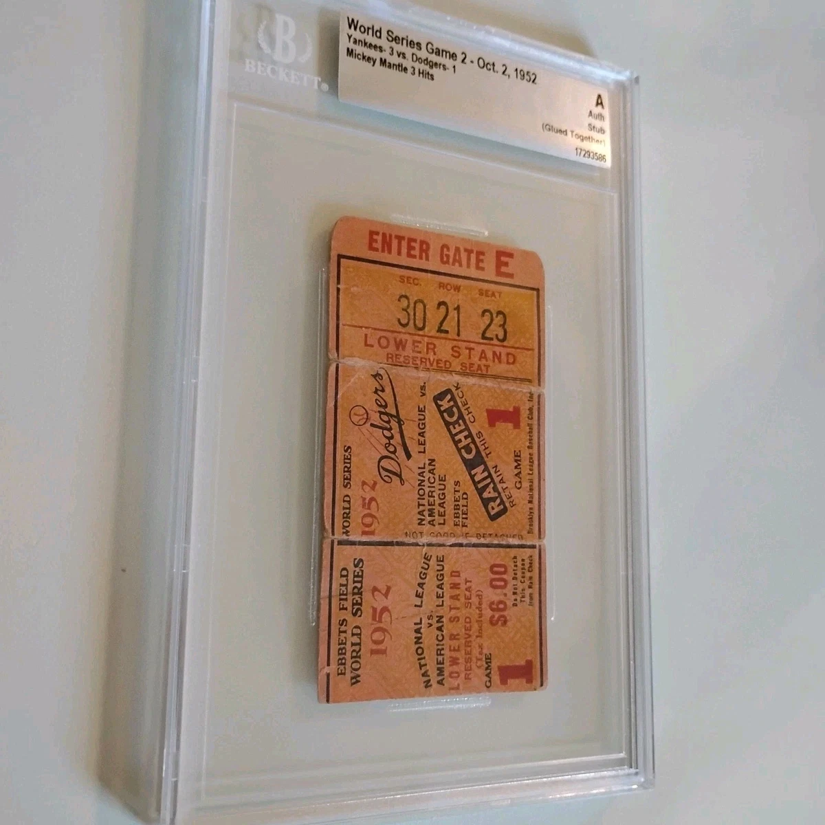 1952 Vintage Sports Ticket Stubs for sale | eBay