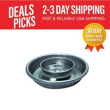 Galvanized Steel Baby Chick Waterer Base - 1 Quart Capacity with 8 Feeding Holes