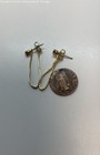 Avon Gold Tone Red Crystal Stud Dangle Chain Earrings 1.4g — photo 2