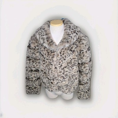 Sofia Jeans by Sofia Vergara Faux Fur Jacket Leopard Print XL New With Tags
