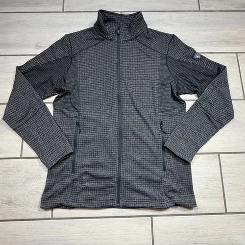 Kuhl Reactiv Grid Full Zip Jacket Mens M Carbon Gray Fleece Hiking Mid Layer - product listing photo