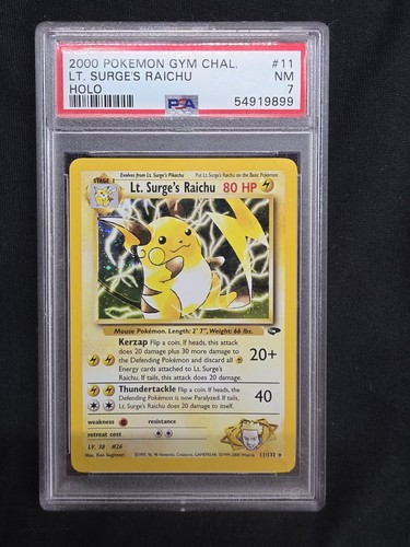 Lt. Surge's Raichu (Unlimited) graded PSA 7 for sale on eBay