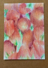 ACEO Original Strawberries Colored Pencil Drawing on Paper Still Life  