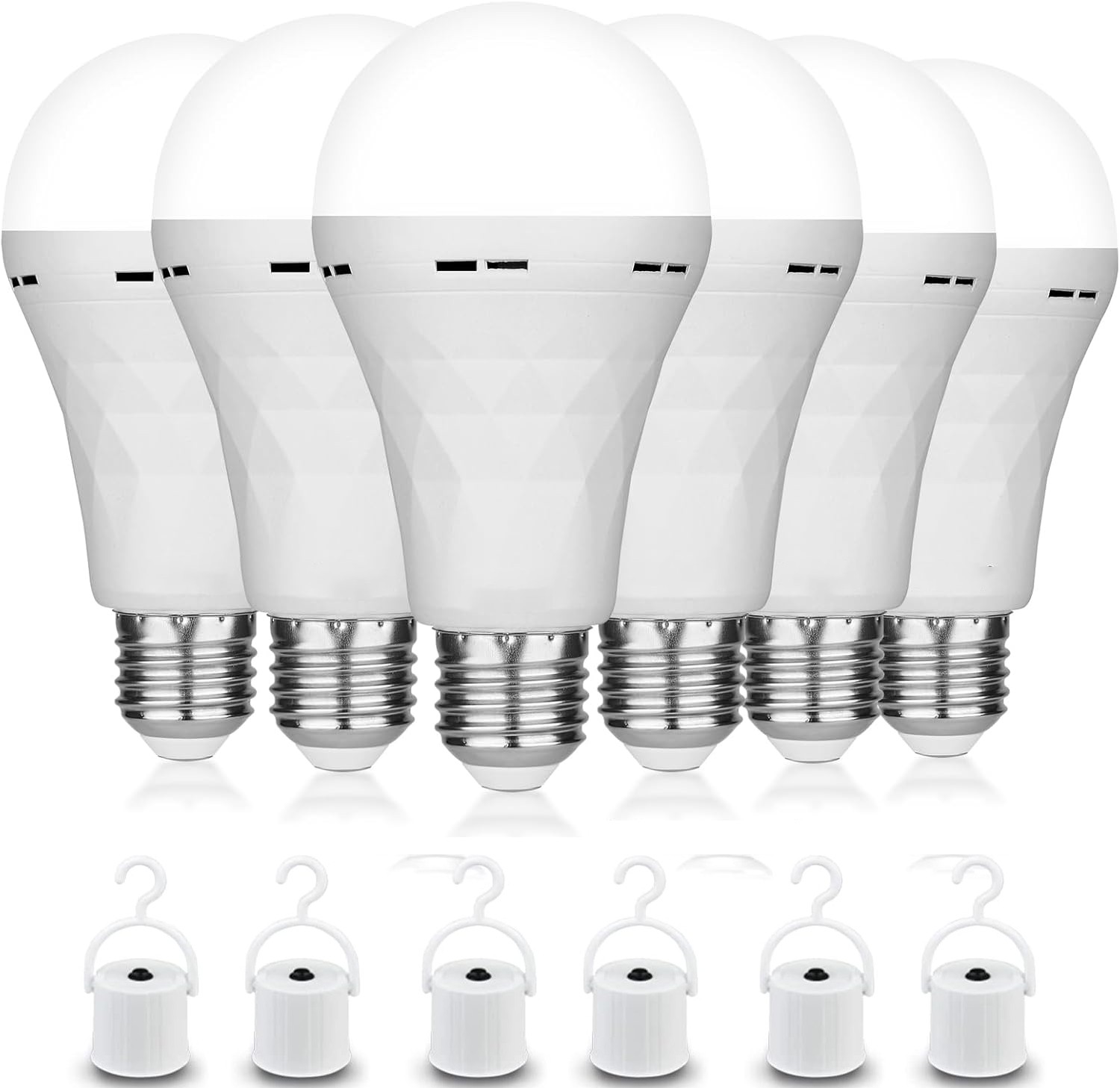 6PCS 15W Rechargeable Emergency Light Bulb 80W Equivalent 12